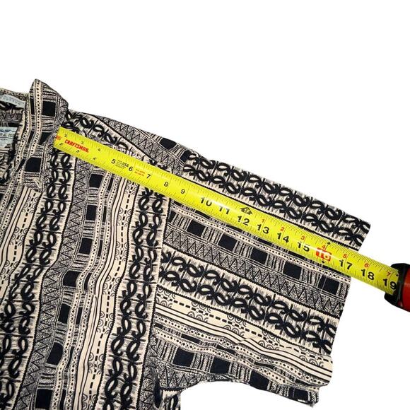 VTG 80s Natural Issue Shirt Men XL Slim Geometric Striped Short Sleeve Cotton - Picture 4 of 8